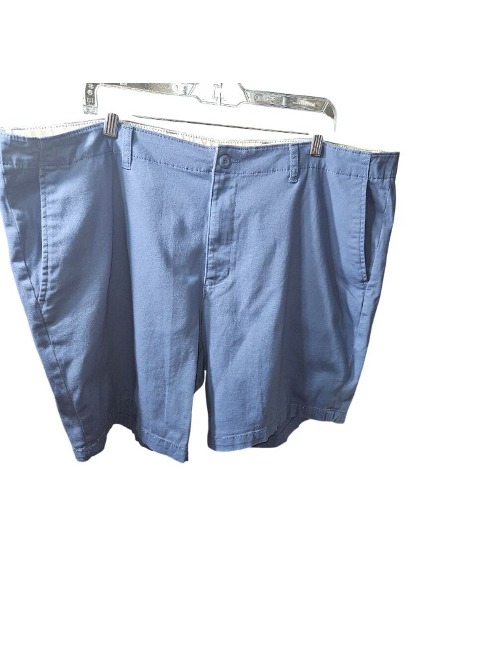 George Mens Blue Flat-Front Chino Shorts Size 46 Cotton Blend
